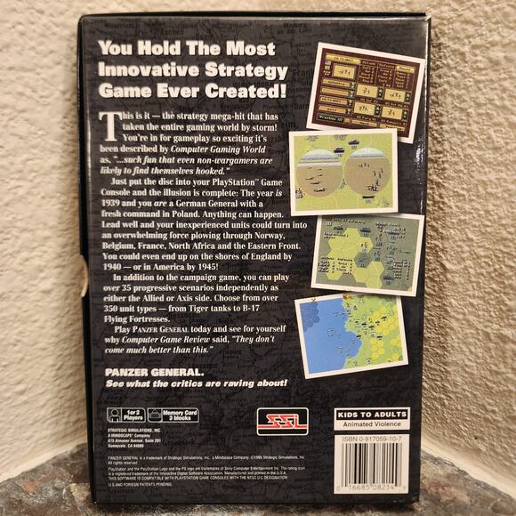 Game - Panzer General [Long Box] (CIB+) - PS1 - Picture 2 of 7